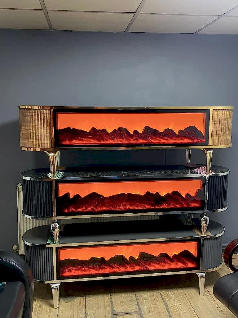 luxury TV stand with fireplace